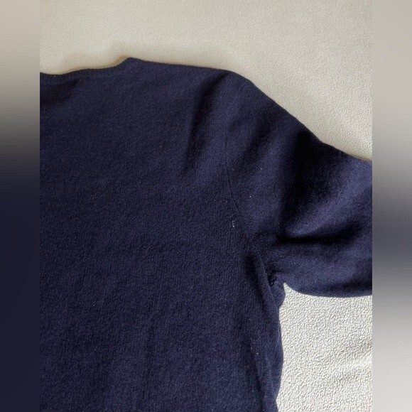 Polo Ralph Lauren Sweater Size Large L Lamb's Wool V-Neck Blue - Picture 12 of 14